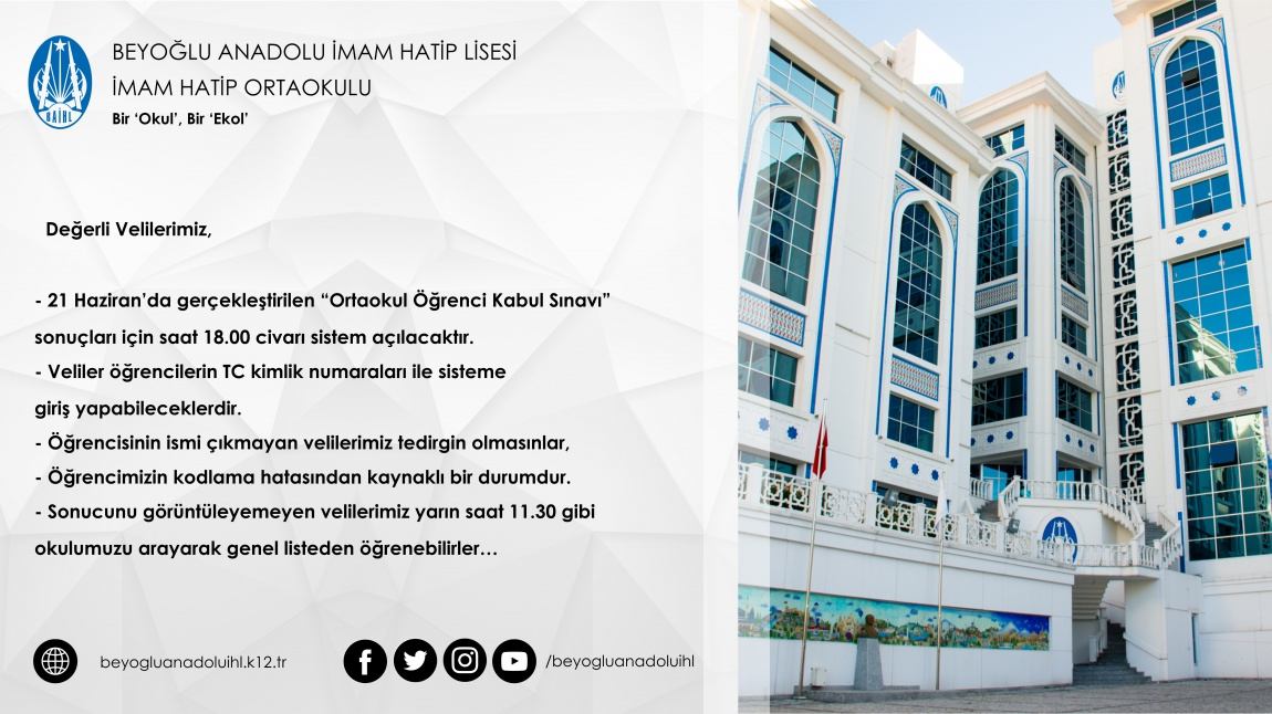 Ortaokula Giriş Sınavı Sonuçları Hakkında